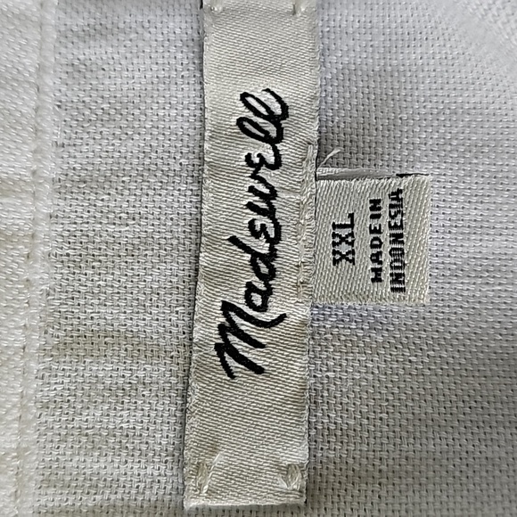 Madewell white women's button-down shirt tie bottom. cotton. Size XXL - Picture 8 of 11